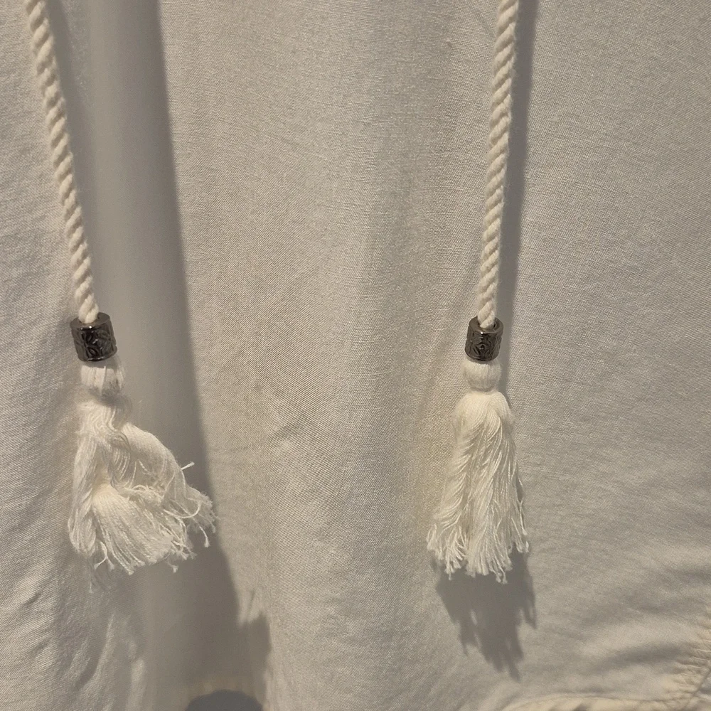 Daniel Rainn Cream Embroidered Tunic Blouse size L - Picture 4 of 7